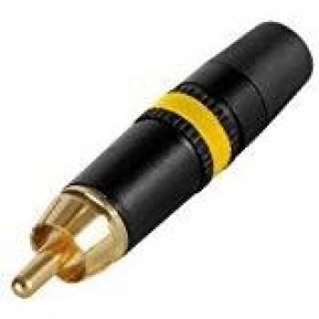 Conector Neutrik RCA macho con contactos chapados en oro de color amarillo