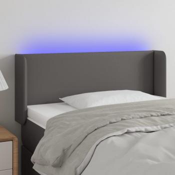 Cabecero LED gris 103x16x78/88 cm en cuero sintético con iluminación integrada
