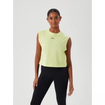 Björn Borg Yellow Cropped Tank Top, XS