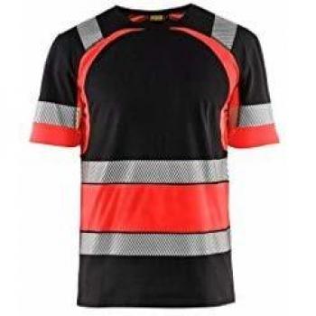 Blaklader High-Visibility Fluorescent T-Shirt Black/Red 4XL