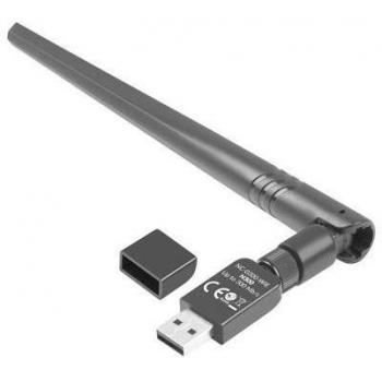 Lanberg NC-0300-WIE Adaptador de Red USB WiFi con Antena, Ethernet/WLAN 2400 Mbit/s, 300 Mb/s