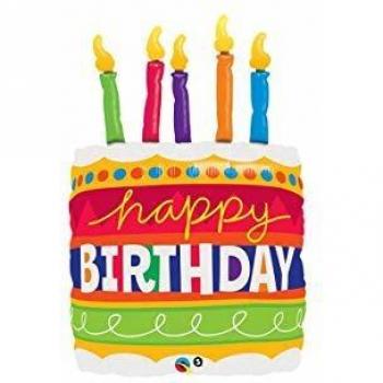 Qualatex 17269 - Globo de papel de aluminio para tartas y velas de cumpleaños, diseño de superforma, 81 ct
