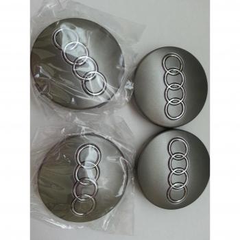 Audi - Juego de 4 tapabujes de 60mm en color gris oscuro con anagrama