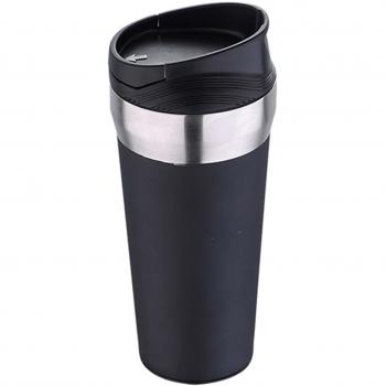 Bergner Frappe Termo mug, Acero Inoxidable, Negro, 8.5 x 8.5 x 19.5 cm