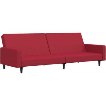 Sofá cama de 2 plazas terciopelo rojo vino tinto