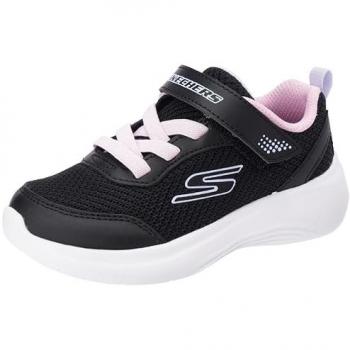 Zapatillas Skechers Selectors Reset Achieved para Niña - Deportivas Negras con Detalles en Rosa, Cordones y Velcro, Cierre Adaptativo, Apto para Lavadora