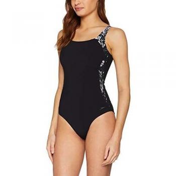 Speedo Lunalustre 1 Piece AF Traje De Baño, Mujer, Black/White, 38