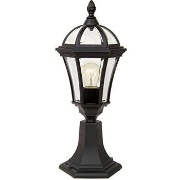 Linterna de Pedestal Exterior 1 Luz Negra IP44 E27 Ligera