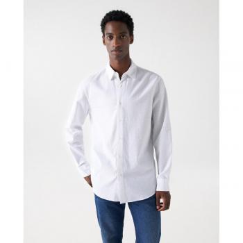Salsa Jeans - Camisa de hombre regular blanca de algodón con textura