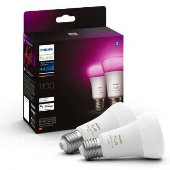 Philips Hue White and Color Ambiance E27 9W RGB LED Smart Bulb Twin Pack
