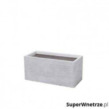 Maceta Rectangular Blanca de Fibra de Arcilla 50 x 23 x 24 cm para Interior y Exterior Myra
