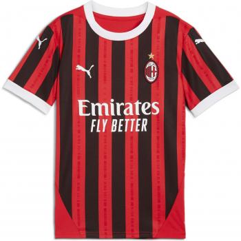 PUMA AC Milan Home Shirt 2024-25 - Kids, Short Sleeve Jersey, Red/Black, Size: 7-8 years
