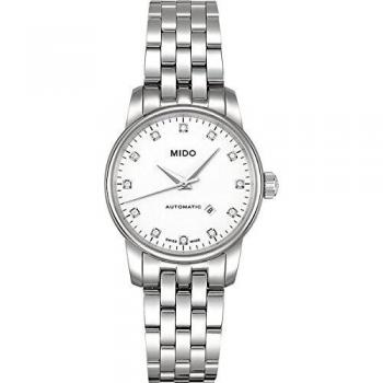 Reloj de Pulsera Automático para Mujer Mido Baroncelli 29 mm con Correa de Acero Inoxidable Plata y Diamantes