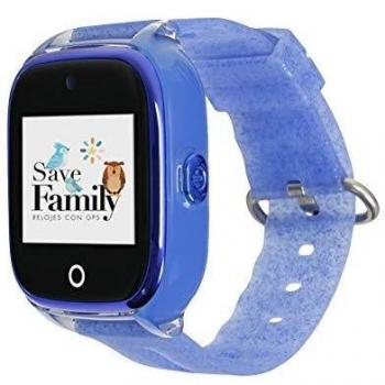 Reloj con GPS para niños SaveFamily Superior acuático con cámara. Smartwatch con botón SOS, Permite Llamadas y Mensajes. Resistente al Agua Ip67. App SaveFamily. Azul.