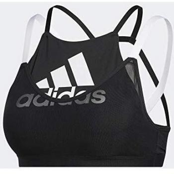 adidas Am Bos Mesh Bra Sujetador Deportivo, Mujer, Negro/Blanco, L