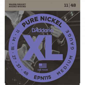 D'Addario EPN115 Pure Nickel Blues Jazz Rock Electric Guitar Strings 11-48
