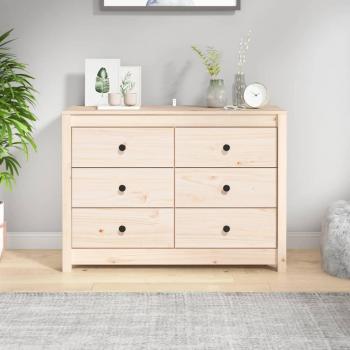 Gabinete de madera maciza de pino 100x40x72 cm Marrón