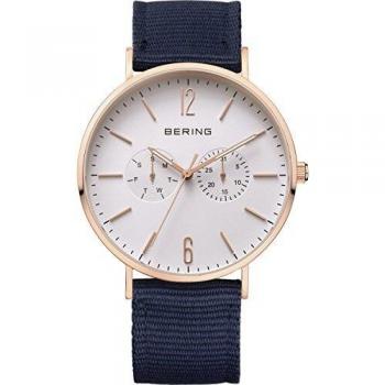Bering Classic Men's Quartz Watch 40mm Slim Design Yellow with Sapphire Glass 3 ATM Water Resistant
