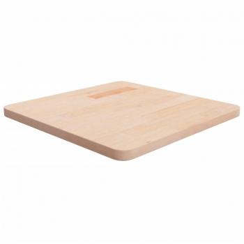 Mesa cuadrada de roble macizo sin tratar 50x50x2,5 cm