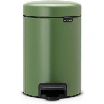 Brabantia Cubo de Basura con Pedal, Acero Inoxidable, Verde, 3 l