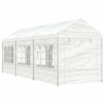 Cenador Gazebo con Tejado Blanco 6,69x2,28x2,69 m en Polietileno