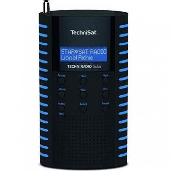 Radio Portátil DAB/DAB+ y FM Solar TechniSat - Negro/Azul, Resistente al Agua IPX5