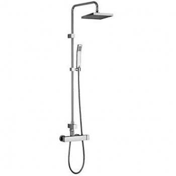 Columna de ducha fija Paffoni Level Plus ZCOL607CR en acero cromado con ducha y doccetta