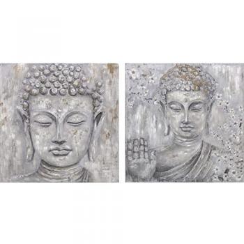 Cuadro Decorativo Buda Oriental 100 x 2,4 x 100 cm (2 Unidades)