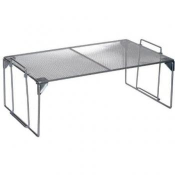 Zeller 17756 Estante Universal, Apilable, Mesh, Gris, 43.5x25.5x15.5 cm