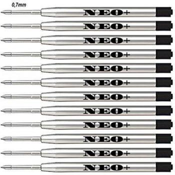 Recambios de bolígrafo de calidad, baratos pero duraderos, 12 unidades, 0,7 mm, tinta negra. para bolígrafo Parker. Recambio estilo G2 fabricado en Alemania