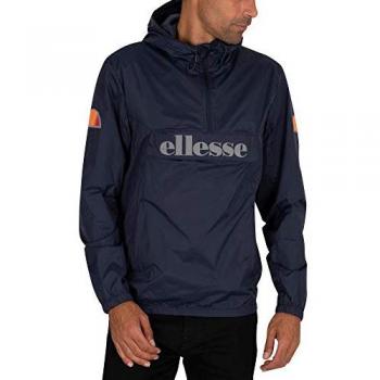 Ellesse Acera OH Chaqueta de Entrenamiento para Hombre, Cortavientos con Capucha, Cremallera, Logotipo, Color Azul Oscuro, Talla XXL