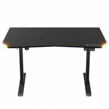 Mesa de Escritorio Gaming Forgeon Battleground 140 x 70 x 75 cm Negro Regulable en Altura con Motor RGB