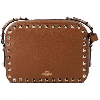 Valentino Garavani Women's Rockstud Crossbody Bag in Brown, Studded Leather, Size: ONE SIZE