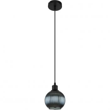 Lámpara Colgante Globo Zumba, Petróleo, Ø 15 cm, Cristal y Metal Mate