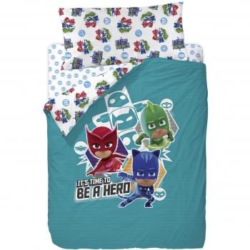 PJ Masks Funda Nórdica para Cama, Algodón-Poliéster, Multicolor, Individual, 200x90x25 cm, 3 Unidades