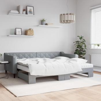 Colchón extraíble para sofá cama nido de tela gris claro 90x200 cm