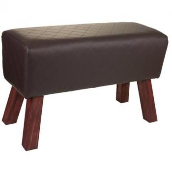 Taburete tapizado marrón 72x30x47h cm de estilo Art Deco WANDERLUST DECO