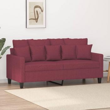 Sofá de 2 plazas en tela rojo tinto de 140 cm