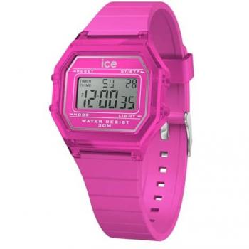 Reloj Digital ICE Digit Retro Rosa Neón 32mm con Correa de Silicona para Mujer - Modelo 022887