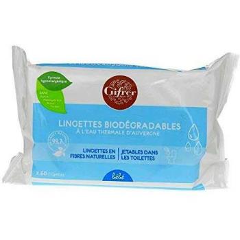 Gifrer - Toallitas biodegradables con agua térmica de Auvernia 60 toallitas