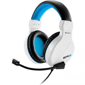 Sharkoon ER3 - Auriculares Gaming con Cable, Estéreo, Micrófono, Negro/Blanco