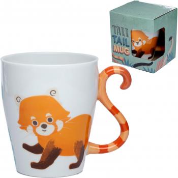 Taza de Porcelana con Asa en Forma de Cola de Panda Rojo - Zooniverso Producto Oficial - Regalos Para Todos