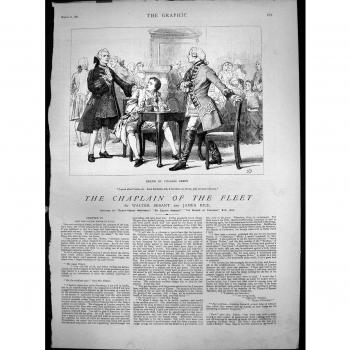 Impresión Antigua de la Flota del Capellán Cómo Kitty Señor Eardsley 1881 del Doctor Wrote