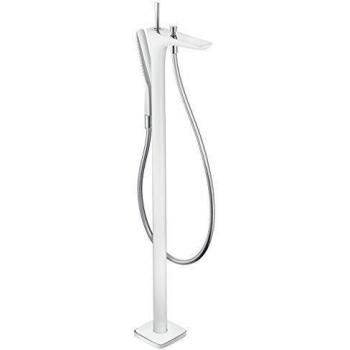 Hansgrohe 15473400 PuraVida Grifo de bañera de pie, Blanco/Cromo