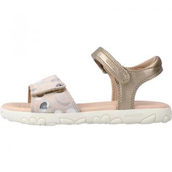 Sandalia Geox Haiti J028ZA Rosa Piel de Primera Calidad Sandalias de Niña GEOX J SANDAL HAITI GIRL ORO