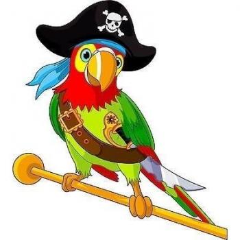 Stickersnews - Stickers muraux enfant Perroquet pirate hauteur 30cm réf 3614