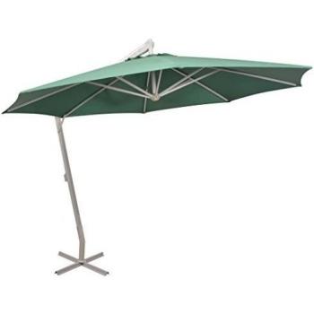 vidaXL Sombrilla Colgante Palo Aluminio 350cm Verde Parasol Toldo Jardín Patio