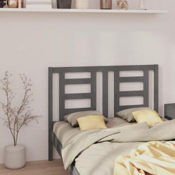 Cabecero para cama madera maciza de pino gris 126x4x100 cm
