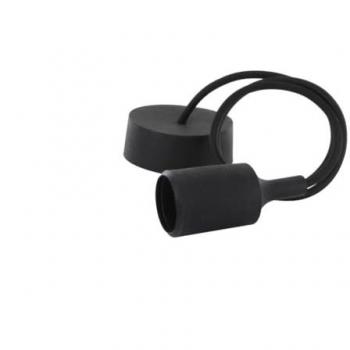 Kit Lámpara Colgante de Silicona Negra 1m con Suspensión Ajustable