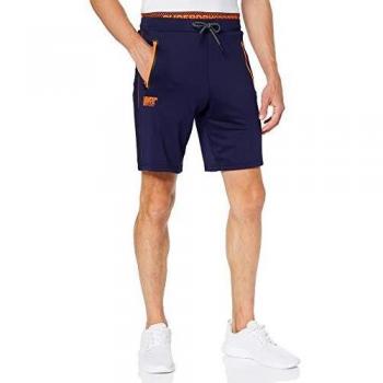 Superdry Training Short Pantalones Cortos, Hombre, Dark Navy/Fluro Orange, Large